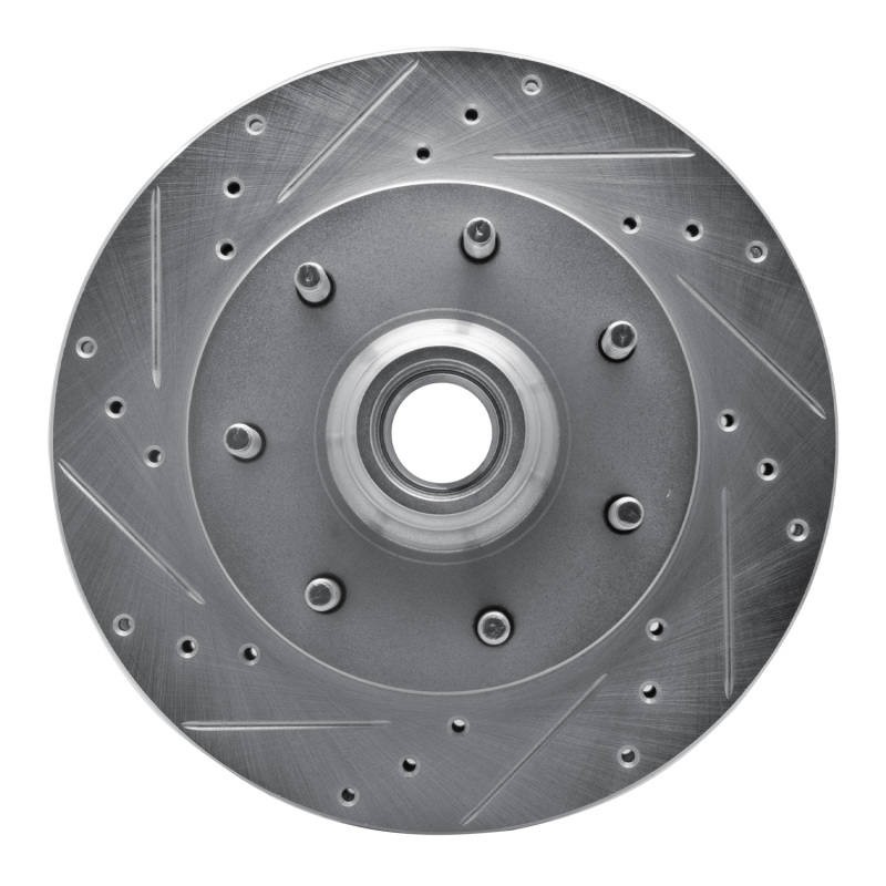 Ford F-150 Brake Rotor (1) - Front Left - R1 Concepts - Drilled & Slotted - Silver - `97-`02